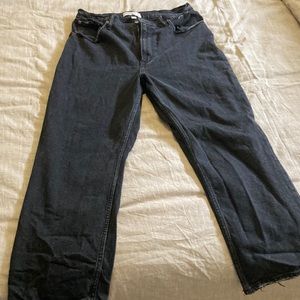 Black cropped curve love Abercrombie jeans